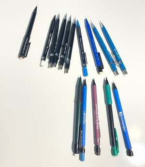 Vintage Pentel Japan Mechanical Pencil Lot P205 P207 Sharplet, Sanford LOGO, 0.5